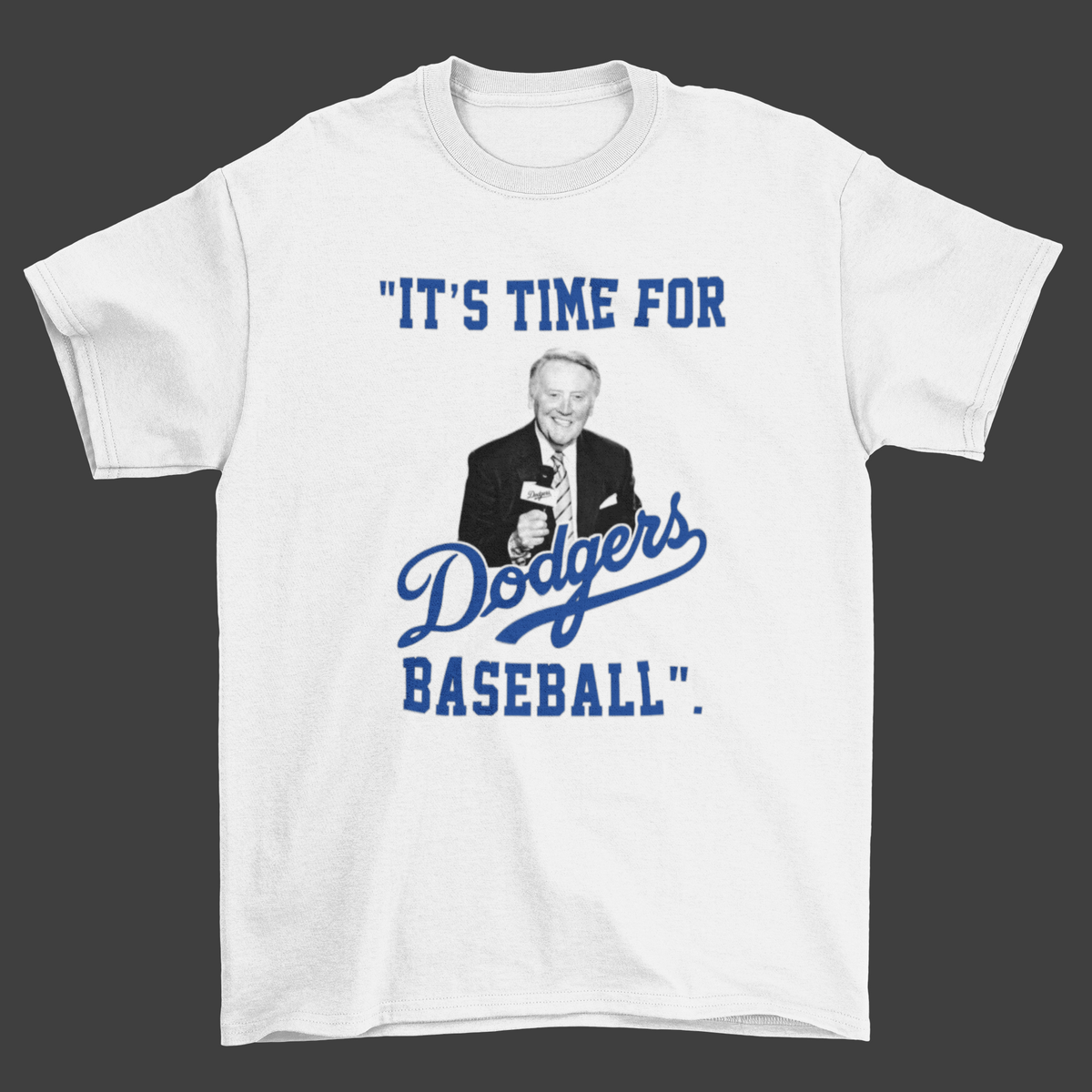 Dodger Baseball Vin Scully It's Time For Dodgers Baseball legend Shirt -  Kingteeshop