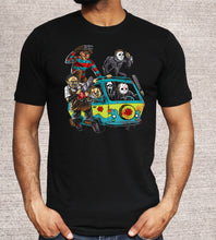 Load image into Gallery viewer, Halloween Massacre Scary Bus T-Shirt