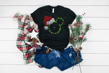 Load image into Gallery viewer, Disney Mickey Mouse Head Santa Hat Christmas T-Shirt
