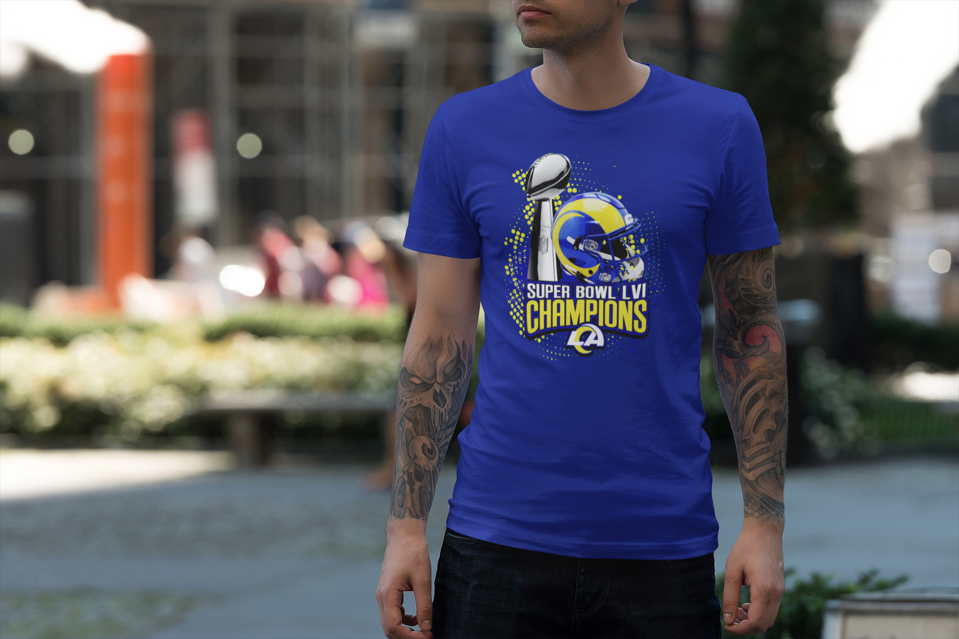 Los Angeles Rams Super Bowl Champions Trophy T-Shirt